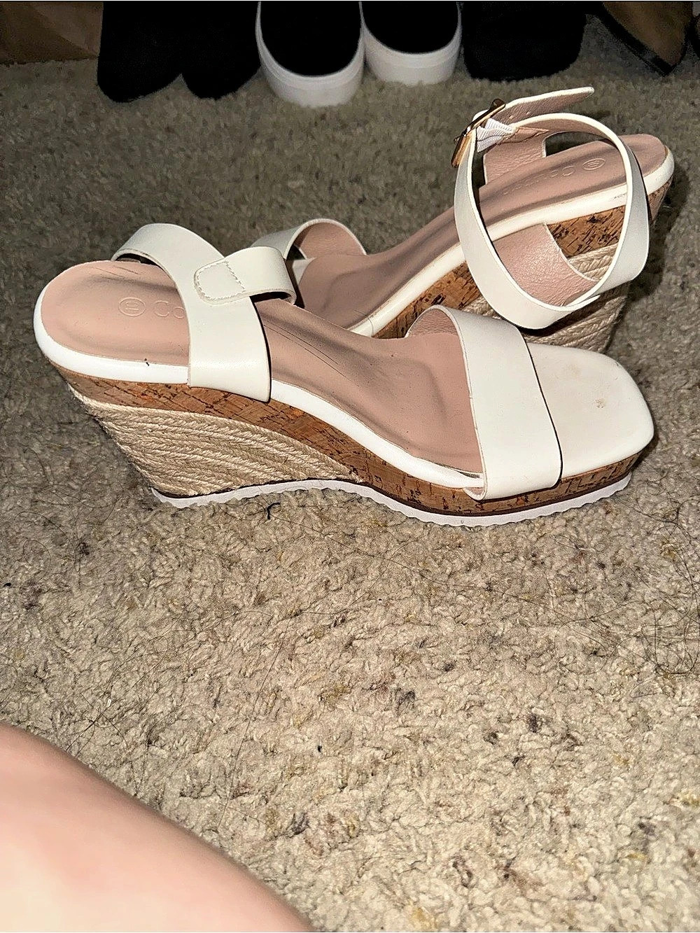 White Wedge Sandals